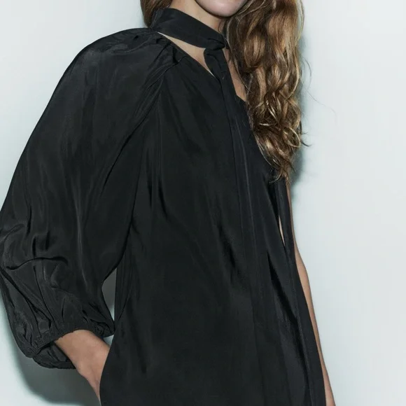 ZARA STUDIO One Shoulder Limited Edition MIDI Dress XS TAGS ATTACHED COCKTAIL - Picture 3 of 15